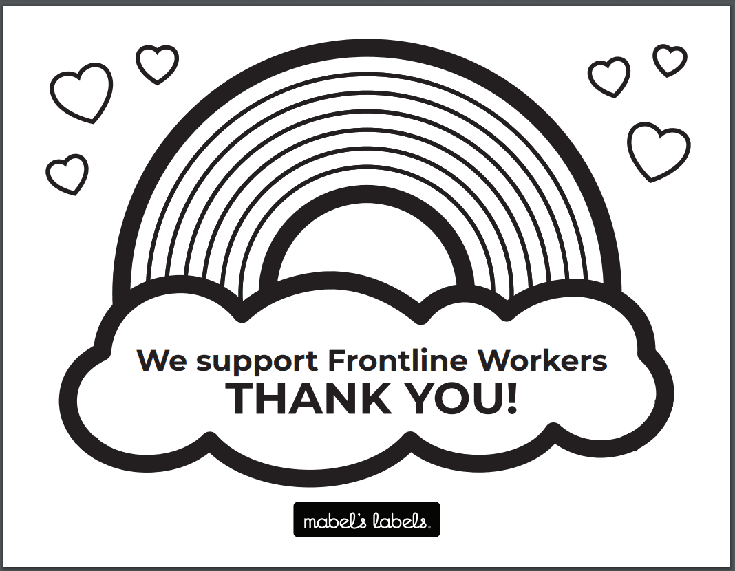 We Support Front Line Workers Thank You Printable from Mabel's Labels